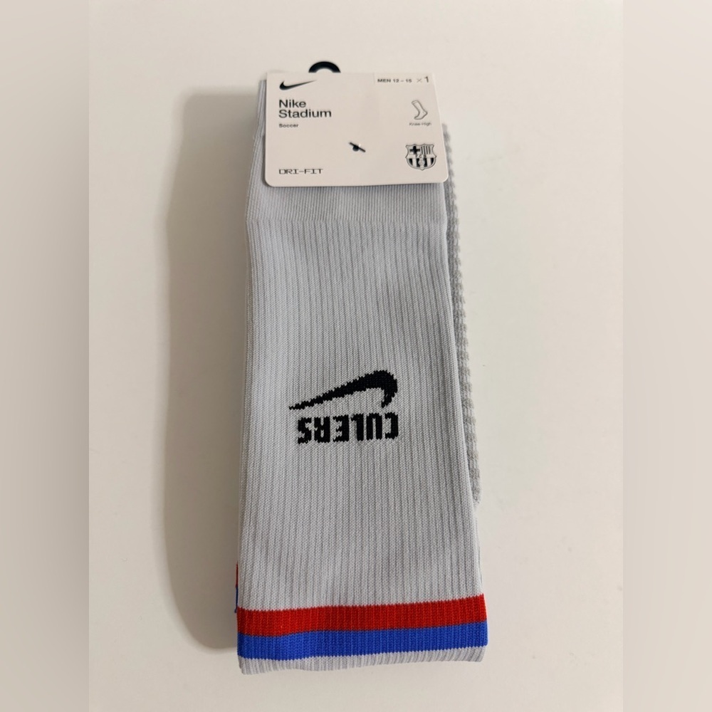 Nike Stadium Soccer Knee High FCB Culers Socks FC Barcelona Men’s Large 12-15